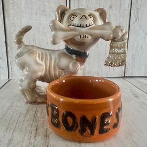Yankee Candle Halloween Skeleton Dog Ceramic Votive Tea Light Holder Bony Pup